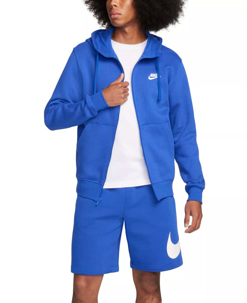 Erkaklar Sportwear Club Fleece To'liq Fermuarli Kaputli Ko'ylagi Game Royal/Game Royal/White - 3