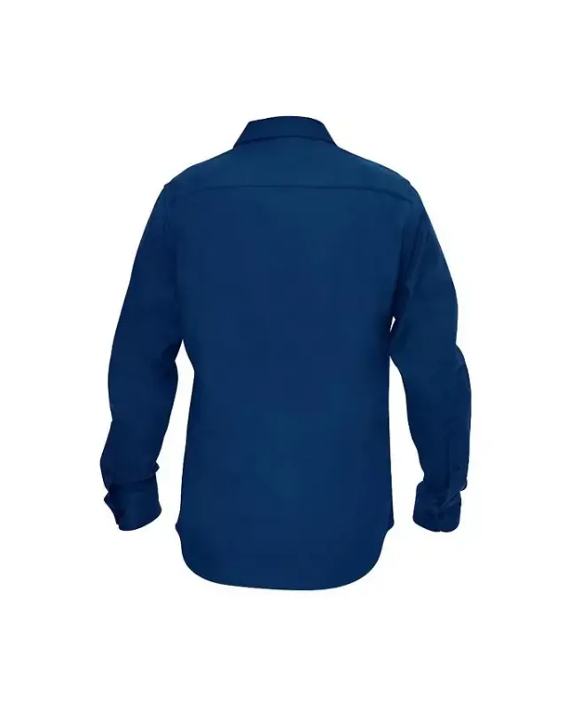 Erkaklar tugmali klassik fasonli flanel ko'ylak - Navy - 2