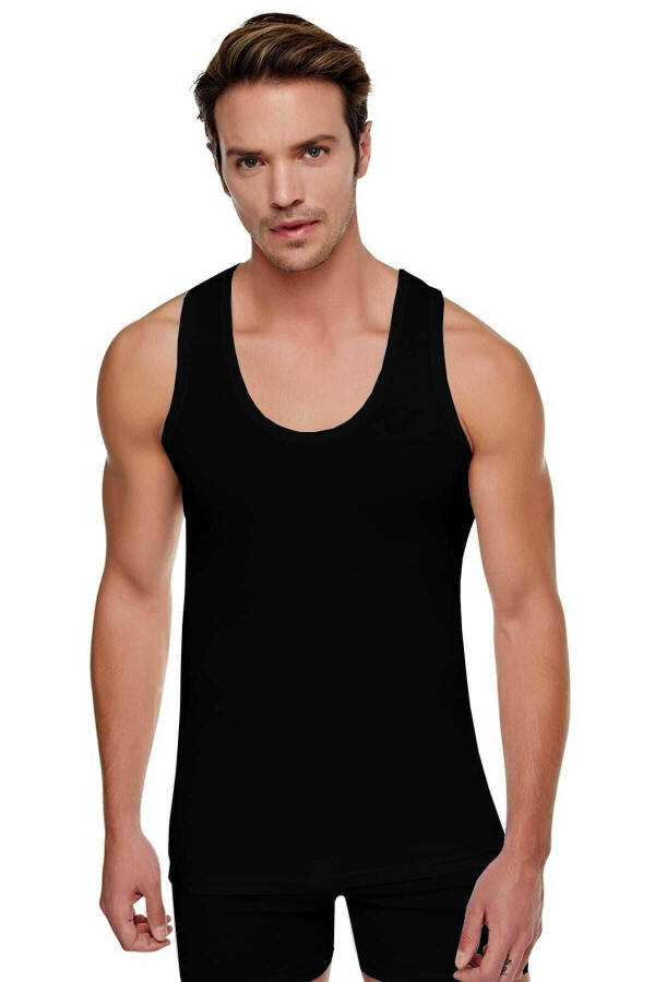 Erkaklar uchun 0101 qora 3 ta to'plam paxta trikotaj mayka Abani Classic Ribbed emas! - 1