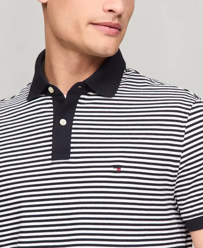 Erkaklar uchun 1985 Slim Fit Polo ko'ylagi - Cho'l osmoni / Oq - 3