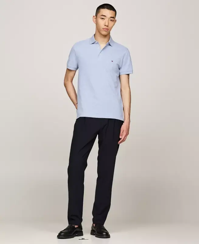 Erkaklar uchun 1985 Slim Fit Polo Ko'ylagi - Kemasi Moviy soyali - 2