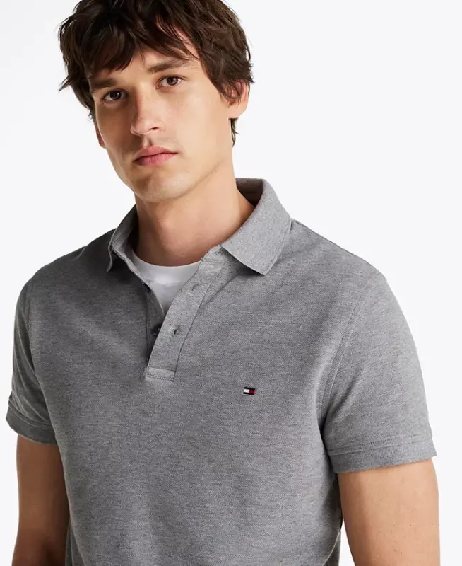 Erkaklar uchun 1985 yilgi Slim Fit Polo ko'ylagi - O'rta kulrang - 3