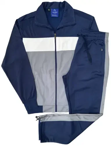 Erkaklar uchun 2 qismli sport kostyumi, an'anaviy marjon blokli, faol sport kurtkasi va sport shimlari to'plami - ROYAL THREADS (1)