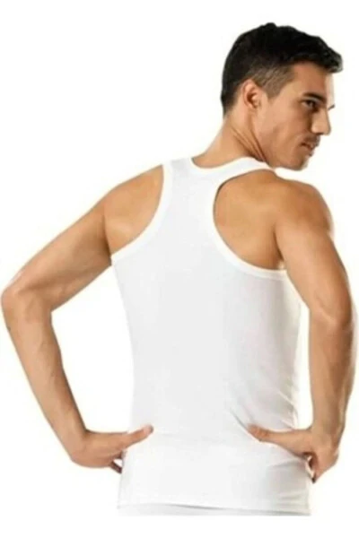 Erkaklar uchun 3 ta to'plam paxta ribanali sport tank top Abani Classic - TUTKU