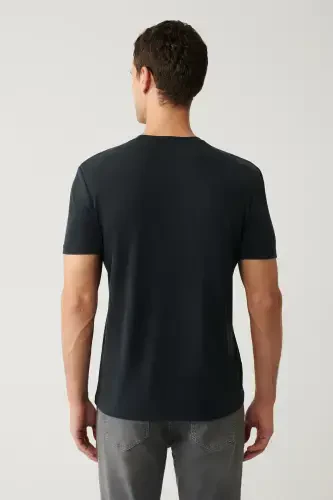 Erkaklar uchun antrasit rangli velosiped yoqasi bosilgan Soft Touch oddiy o'lchamli futbolka A41y1131 - 4