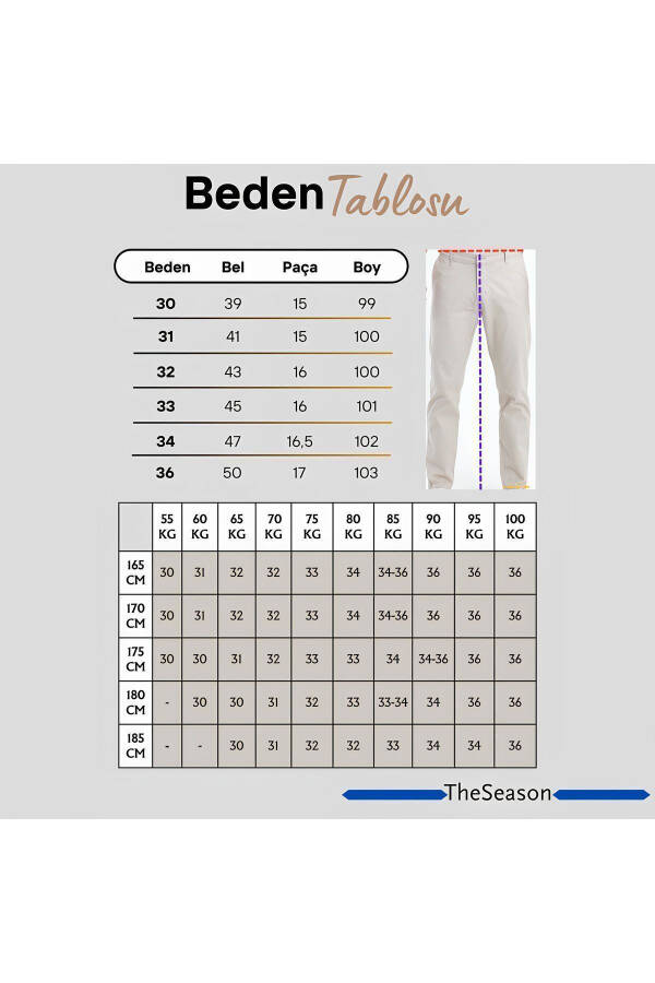 Erkaklar uchun bej gabardin paxta zig'ir slim fit yon cho'ntakli elastik chino shimlari - 6