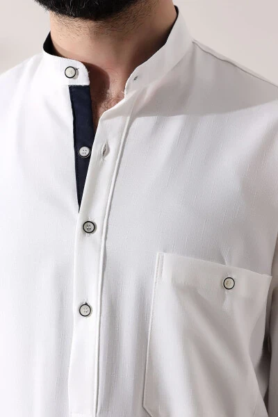 Erkaklar uchun Berat Haj va Umra liboslari Ikkita Alt va Yuqori Viskon Afg'on To'plami Ekru - 6