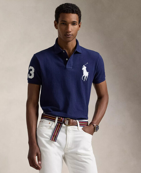 Erkaklar uchun Big Pony Custom Slim Fit Mesh Polo Newport Navy - 4