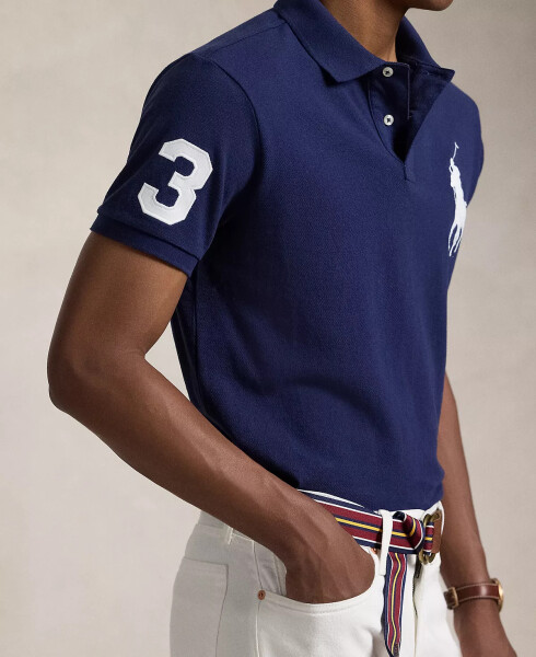 Erkaklar uchun Big Pony Custom Slim Fit Mesh Polo Newport Navy - 6