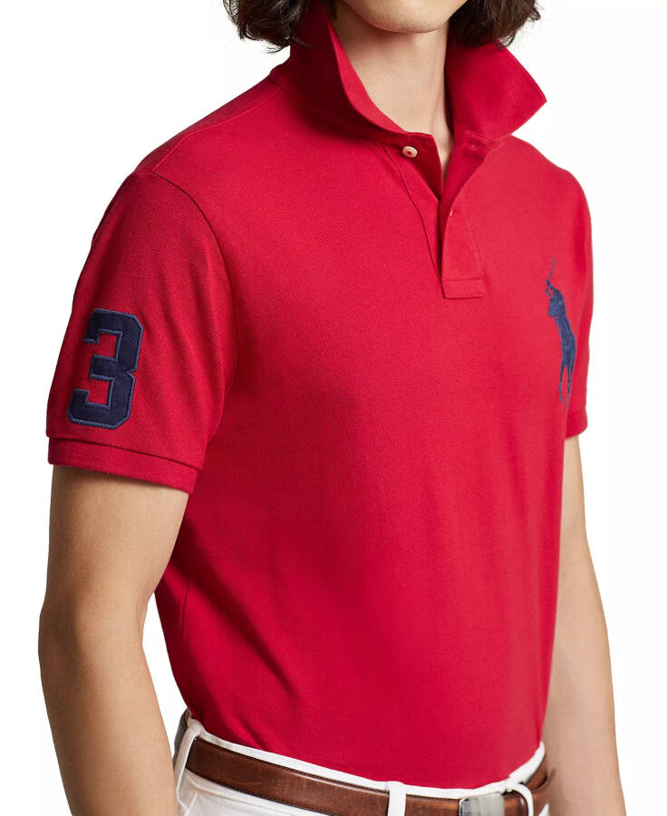 Erkaklar uchun Big Pony Custom Slim Fit Mesh Polo Qizil - 1