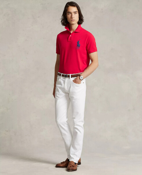 Erkaklar uchun Big Pony Custom Slim Fit Mesh Polo Qizil - 7