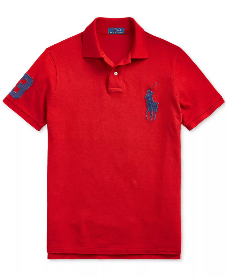 Erkaklar uchun Big Pony Custom Slim Fit Mesh Polo Qizil - 8