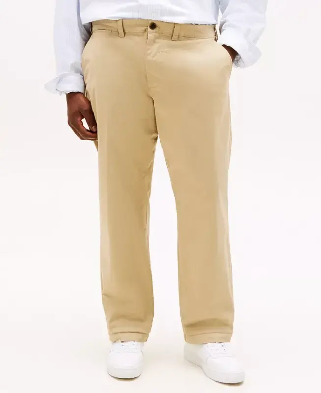 Erkaklar uchun Big & Tall TH Flex Stretch Custom-Fit Chino Shimlari - Mallet - TOMMY HILFIGER
