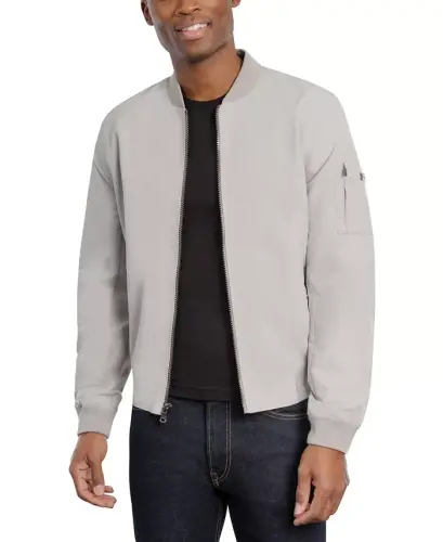 Erkaklar uchun Bomber Kurtkasi, Modazone-Flint Grey uchun yaratilgan - MICHAEL KORS (1)