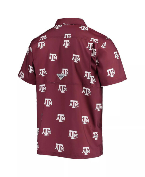 Erkaklar uchun bordo Texas A&M Aggies Super Slack Tide Omni-Shade tugmali ko'ylak Maroon - 4