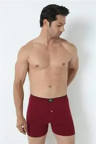 Erkaklar uchun bordo tugmali bokser shimlari to'plami, 3 dona. 100% paxta penye - 9