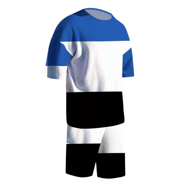 Erkaklar uchun Cathalem Short to'plamlari Erkaklar uchun Short to'plamlari 2 qismli kiyimlar Moda Yozgi sport kostyumlari Kundalik ko'ylak va shortilar to'plami (ko'k, XXXL) - 4