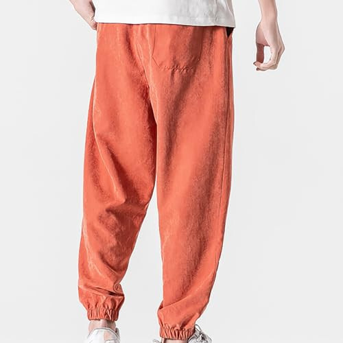 Erkaklar uchun Chino tortilgan Jogger shimlari, moda erkaklar sport mashg'ulotlari uchun kamarli pastki shim, kundalik yuk shimlari, bo'sh o'tirish - 5