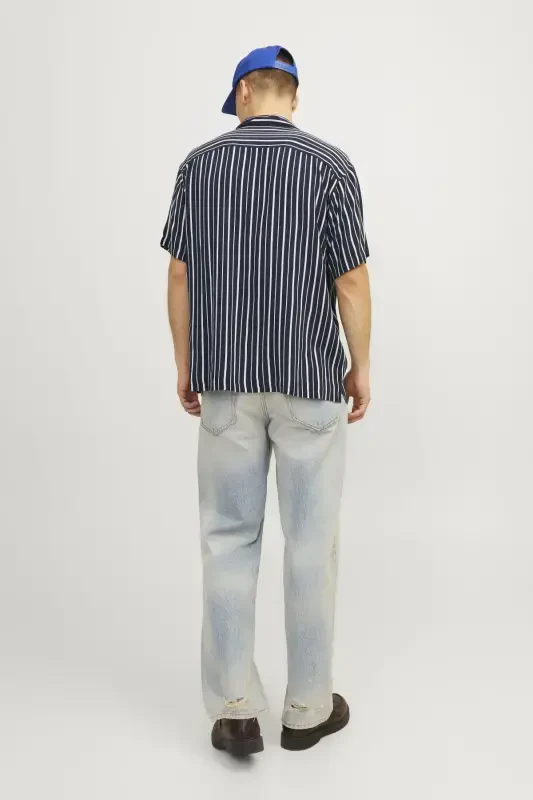 Erkaklar uchun chiziqli qisqa yengli ko'ylak - Luke - 3