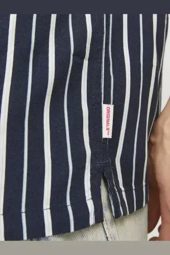 Erkaklar uchun chiziqli qisqa yengli ko'ylak - Luke - 6