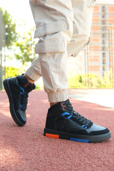 Erkaklar uchun Comfort Sneaker Bot 001263 Qora Saks - RICCON