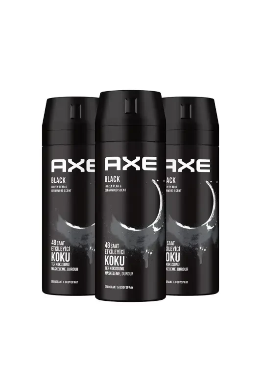 Erkaklar uchun Deodorant & Bodyspray Black 48 soat ta'sirli hidli tana spreyi 150 ml X3 dona - 2