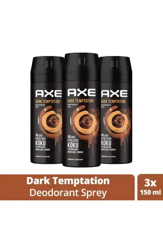 Erkaklar uchun Deodorant & Bodyspray Dark Temptation 48 soat ta'sirli xushbo'y hidli tananing spreyi 150 ml X3 dona - 1
