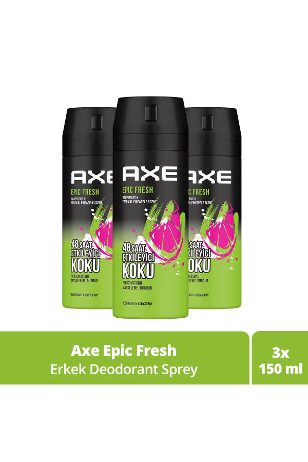 Erkaklar uchun Deodorant & Bodyspray Epic Fresh 48 soat ta'sirli xushbo'y 150 ml X3 - 17