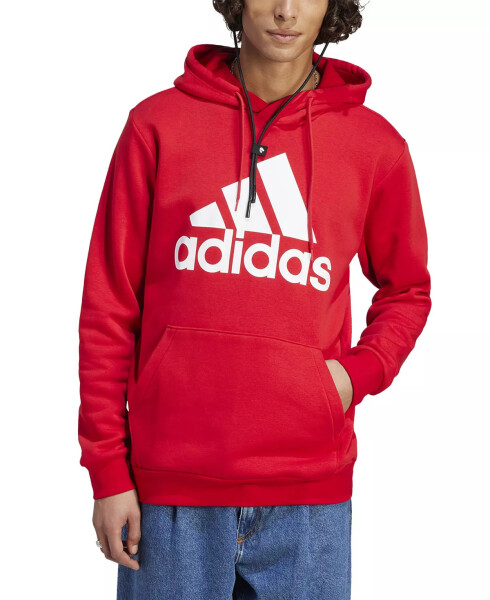 Erkaklar uchun Essentials Fleece katta logoli ko'ylagi Scarlet / Wht - 1