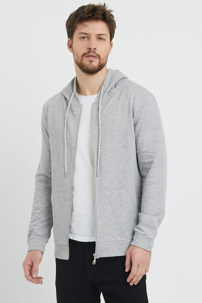Erkaklar uchun fermuarli kaputli svitshot - 2