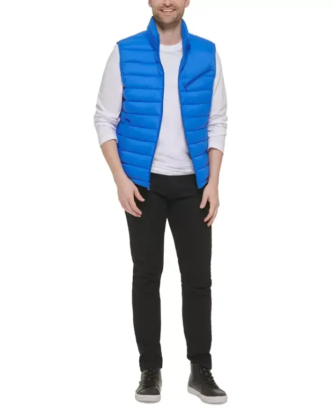 Erkaklar uchun fermuarli puffer jilet - 4