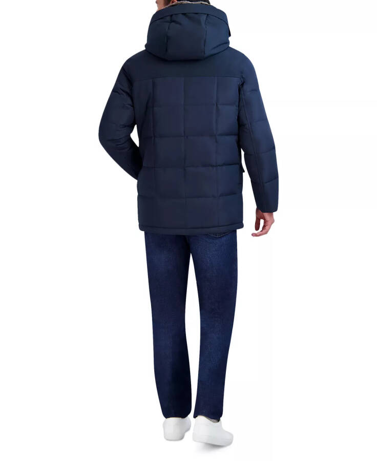 Erkaklar uchun Fleece-astarlı kaputli Parka - Navy - 5