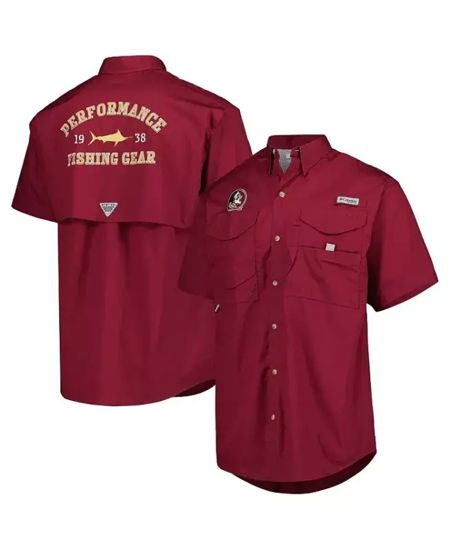 Erkaklar uchun Garnet Florida State Seminoles Bonehead tugmali ko'ylak-Garnet - 2