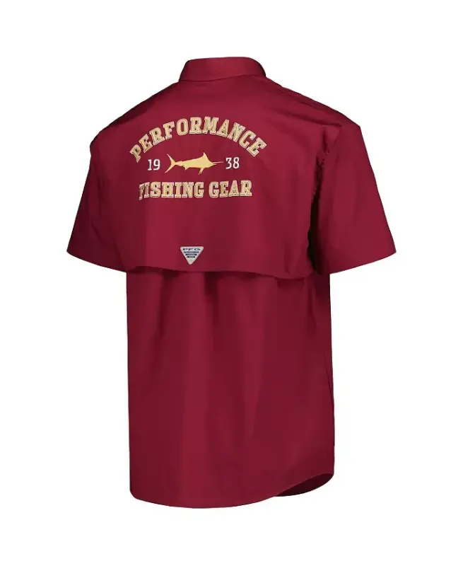 Erkaklar uchun Garnet Florida State Seminoles Bonehead tugmali ko'ylak-Garnet - 4