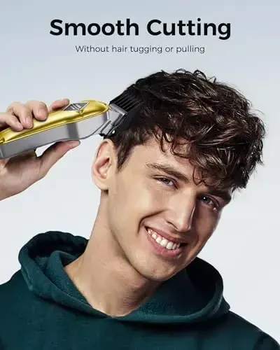 Erkaklar uchun GLAKER soch kesish mashinasi Professional - simsiz kesish mashinasi va trimmerlar to'plami, Soch kesish va soqol parvarishi uchun to'liq sartaroshlik to'plami, aralashtirish va o'chirish uchun erkaklar uchun soch kesish to'plamlari (oltin) - 3