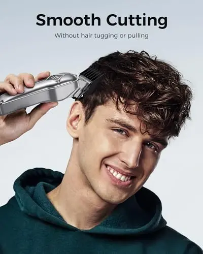 Erkaklar uchun GLAKER soch kesuvchi mashinkasi Professional - Simsiz kesuvchi mashinkalar va trimmerlar to'plami, Soch kesish va soqol parvarishi uchun to'liq sartaroshlik to'plami, Aralashtirish va so'ndirish uchun erkaklar soch kesish to'plamlari (kumush) - 3