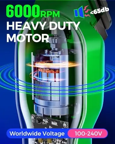 Erkaklar uchun GLAKER soch kesuvchi mashinkasi Professional - Simsiz kesuvchi mashinkalar va trimmerlar to'plami, Soch kesish va soqol parvarishi uchun to'liq sartaroshlik to'plami, Aralashtirish va so'ndirish uchun erkaklar soch kesish to'plamlari (kumush) - 4