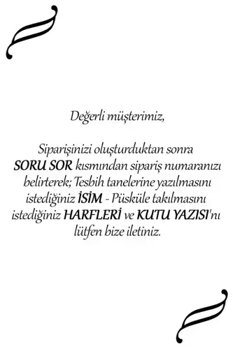 Erkaklar uchun harfli püskülli kehribar tasbeh, Ismli tasbeh Yashil S-Yashil S - 3