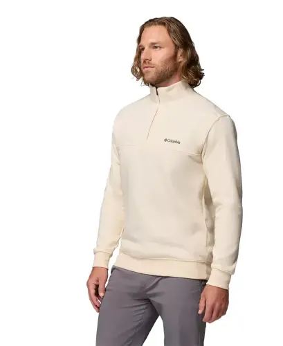Men's Hart Mountain II Quarter-Zip Fleece Sweatshirt-Oatmeal - 3