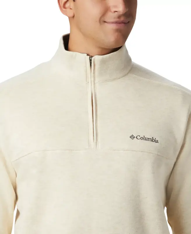 Men's Hart Mountain II Quarter-Zip Fleece Sweatshirt-Oatmeal - 3