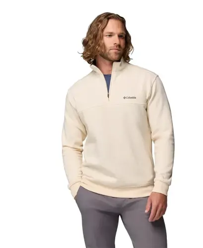 Men's Hart Mountain II Quarter-Zip Fleece Sweatshirt-Oatmeal - 1