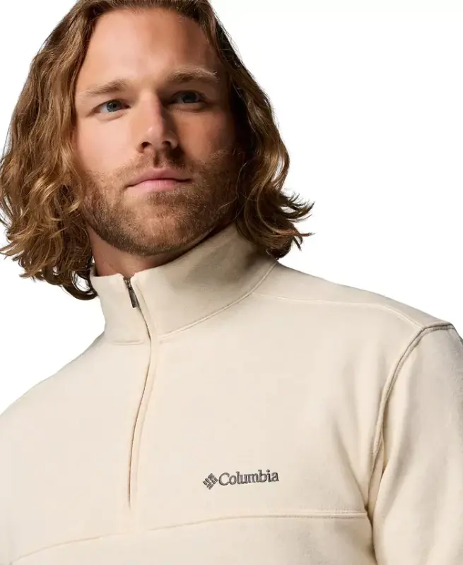 Men's Hart Mountain II Quarter-Zip Fleece Sweatshirt-Oatmeal - 4