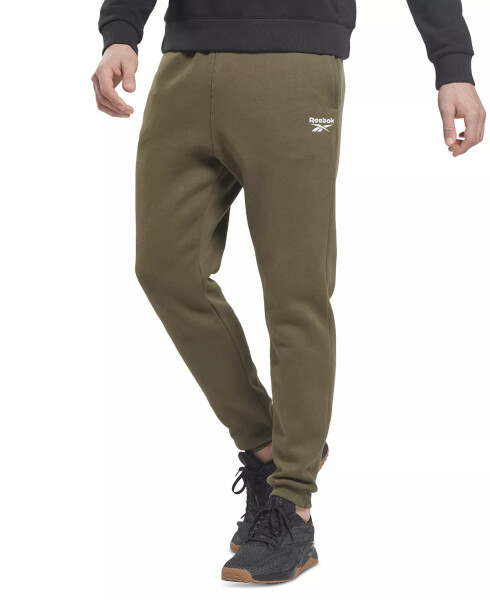 Erkaklar uchun Identity Classic Fleece cho'zilgan bel logoli Jogger shimlar Armiya yashil - 1