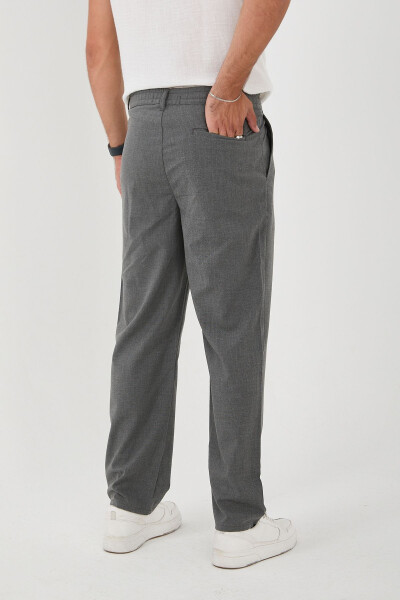 Erkaklar uchun ikki burmali baggy elastik belli yuqori sifatli qulay mato shim - 4