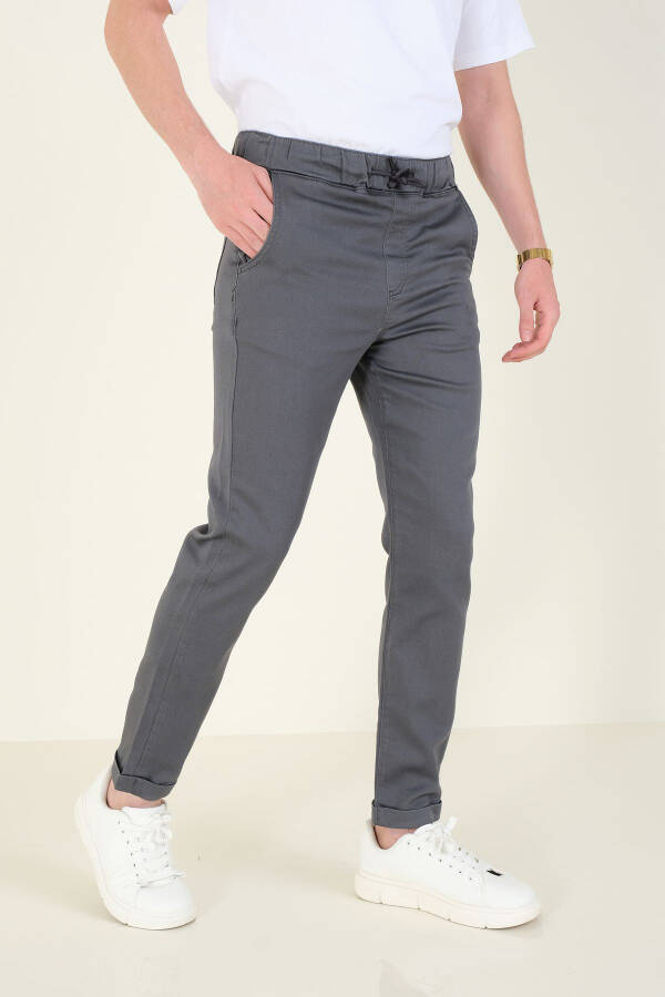 Erkaklar uchun ikki qavatli manjetli jogger shimi antrasit rangi - 1