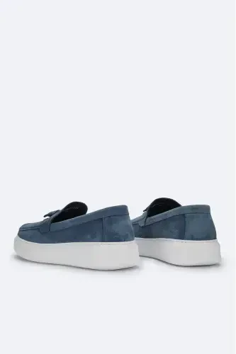 Erkaklar uchun Indigo 100% Charm Teridan Tayyorlangan Mokasin Poyafzallari A41y8029 - 4