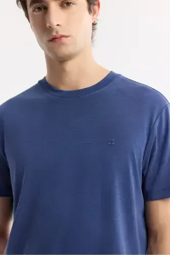 Erkaklar uchun Indigo T-ko'ylagi Soft Touch krujka bo'yinli Regular Fit B001031 - AVVA (1)