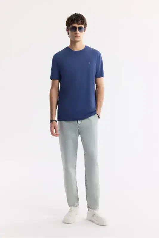 Erkaklar uchun Indigo T-ko'ylagi Soft Touch krujka bo'yinli Regular Fit B001031 - 7
