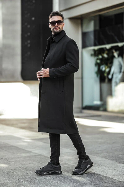 Erkaklar uchun ingichka kesilgan uzun kaşmir palto - GM GIYIMARKET (1)