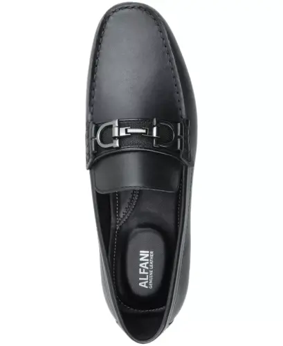Erkaklar uchun Jasonn charm slip-on bit haydovchi loaferlari, faqat Modazone'da — qora charm - 4